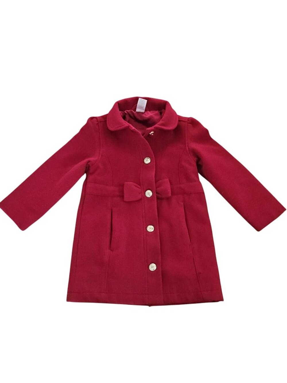 Gymboree Red Bow Melton Dressy Royal Christmas Wool Coat Size 5T